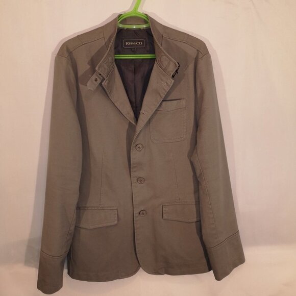 RW&C0 Men's Grey Button Closure Casual Jacket / Blazer - Picture 2 of 6